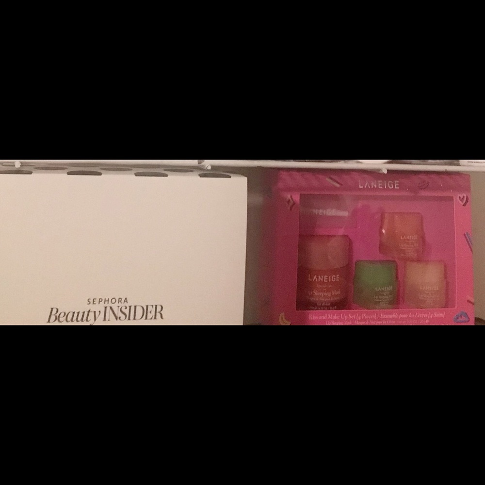 Lip masks, deluxe and full size fragrances